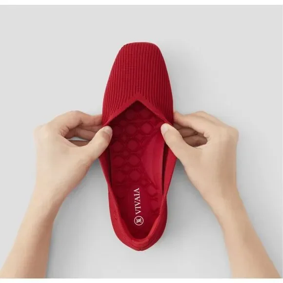 VIVAIA Red Margo Walker Knit Loafers - Picture 6 of 9